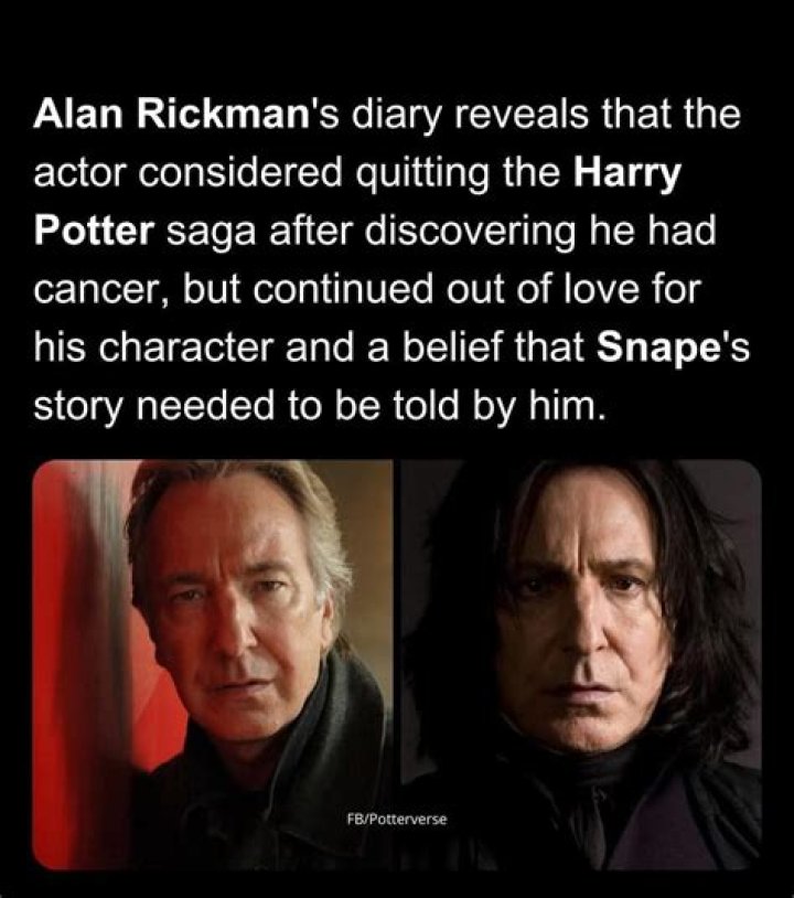 Alan Rickman’s Diary Reveals Why He Played Snape In ‘Harry Potter’ Despite Cancer Battle