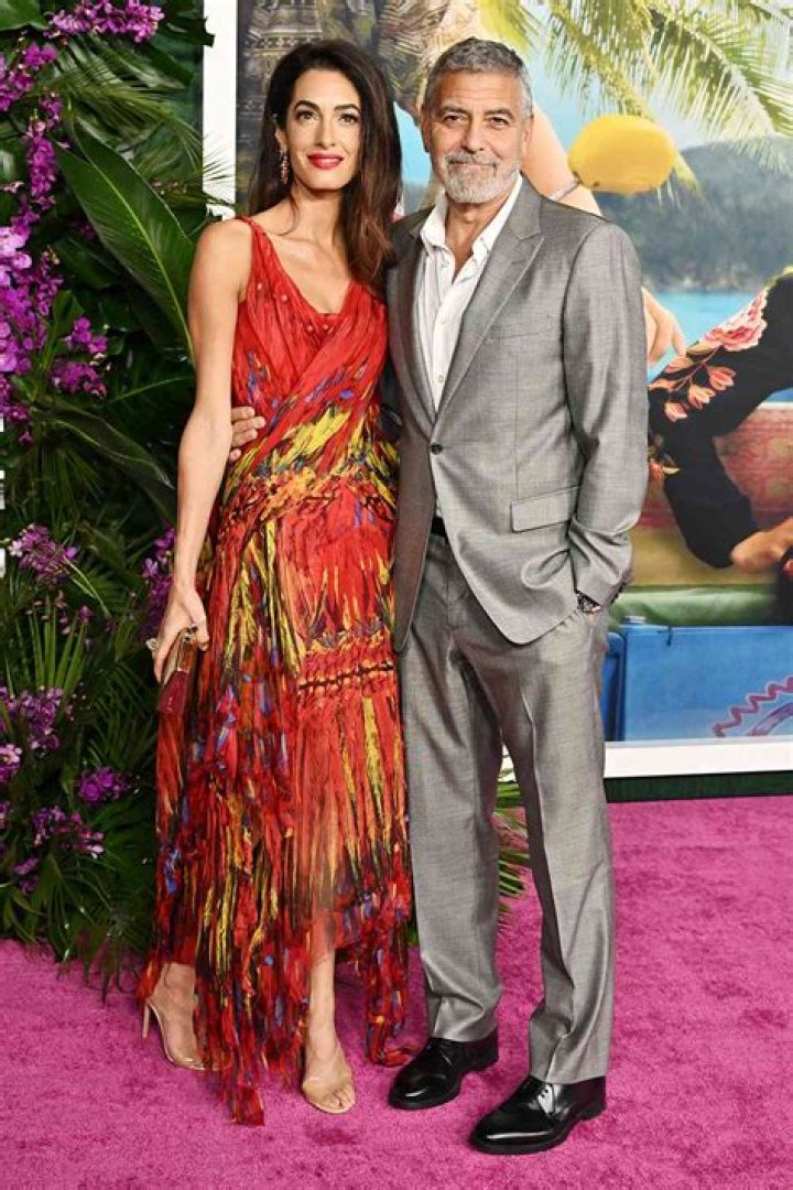 Amal Clooney Rocks A Blue Dress In Italy For Date Night: Photos – Hollywood Life