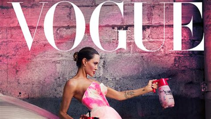 Angelina Jolie Wore a Pink Spray-Painted Dress On The Cover of ‘Vogue’ – Hollywood Life