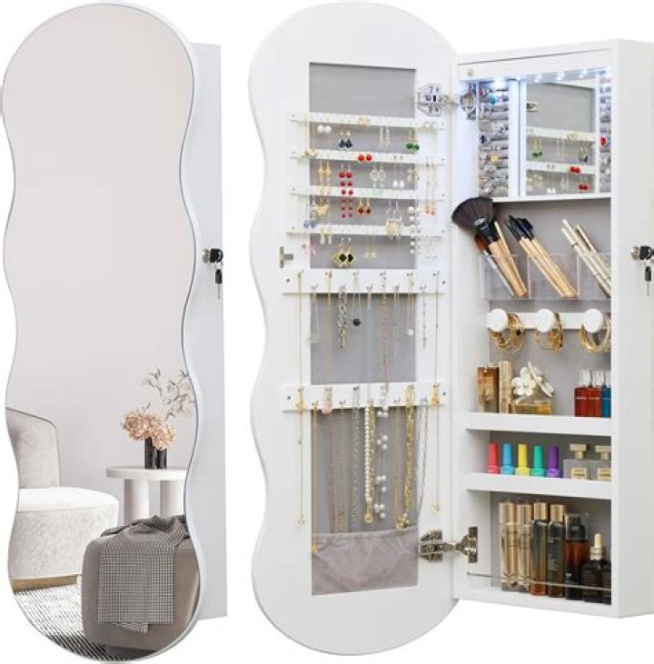 Over 9k People Swear By This Under $200 Wall Mounted Mirror That’s Also A Jewelry Organizer