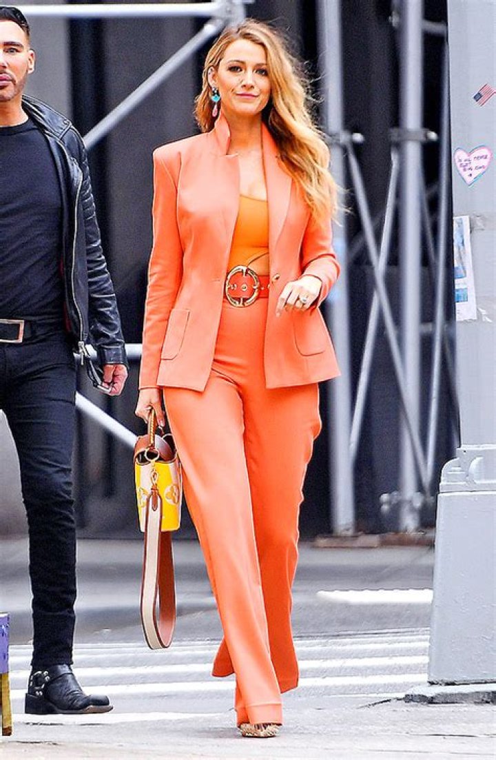 Blake Lively In Orange Suit In New York: Photos – Hollywood Life
