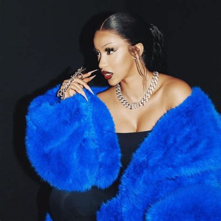 Cardi B Rocks Plunging Blue Gown & Blunt Bob As The New Face Of Balenciaga — Stunning Pic