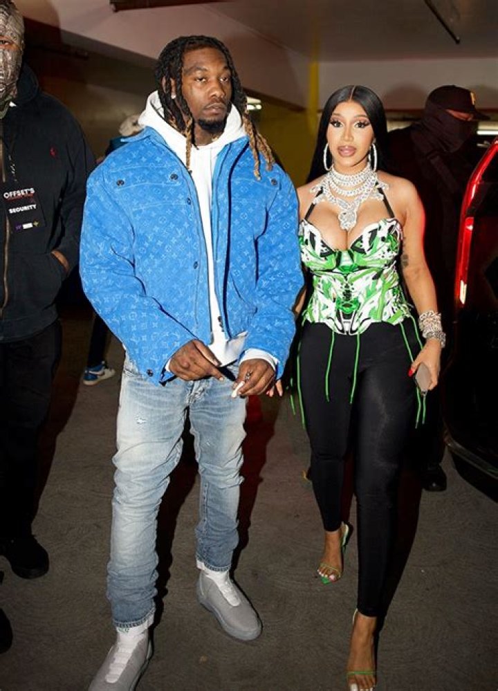 Cardi B Rocks Plunging Corset Top & Holds Hands With Offset At His 30th Birthday Party