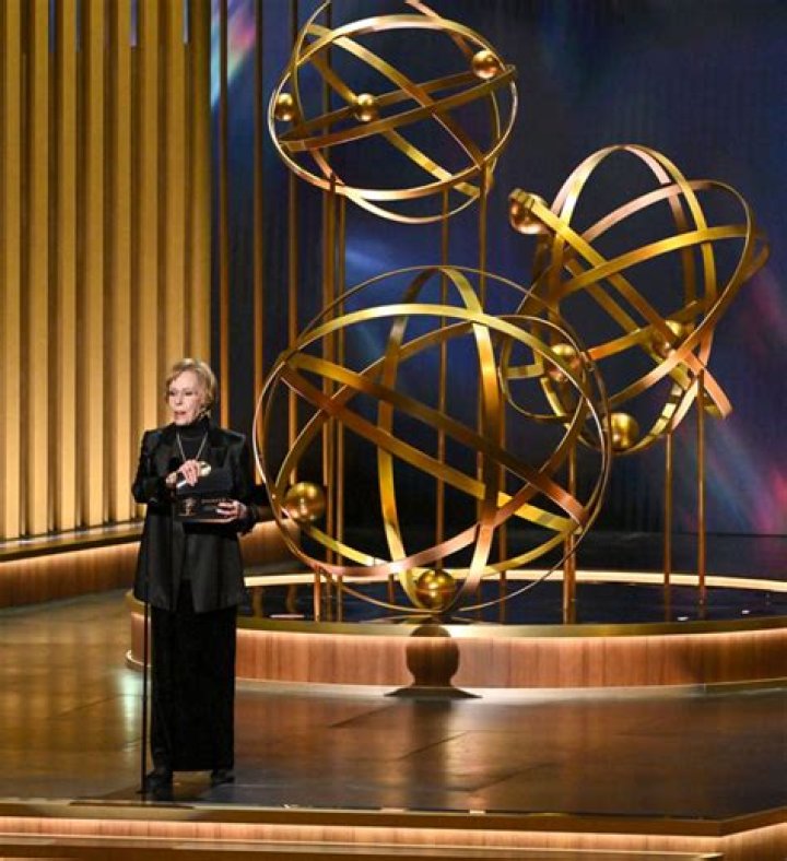 Carol Burnett Presents in Satin Black Blazer & Velvet Skirt at 2023 Emmys