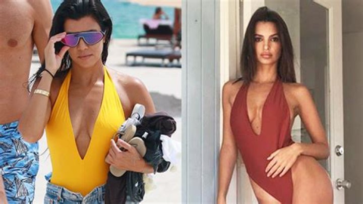 15 Celebs Rocking Sexy Plunging One-Pieces: Kourtney Kardashian, Chrissy Teigen & More
