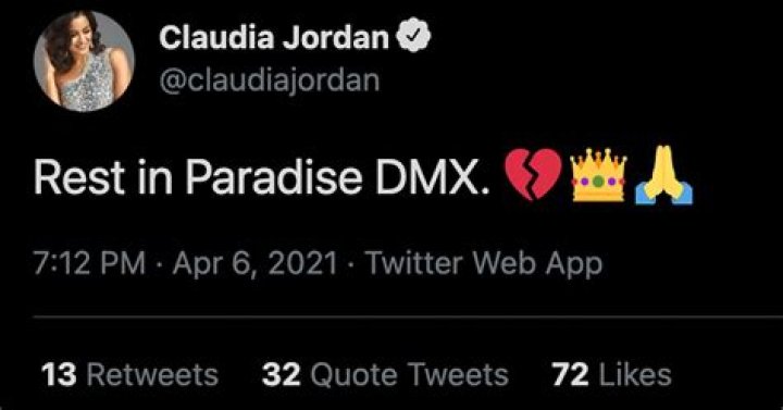 Claudia Jordan Apologizes For Wrongly Tweeting That DMX Died & Getting Backlash From Fans
