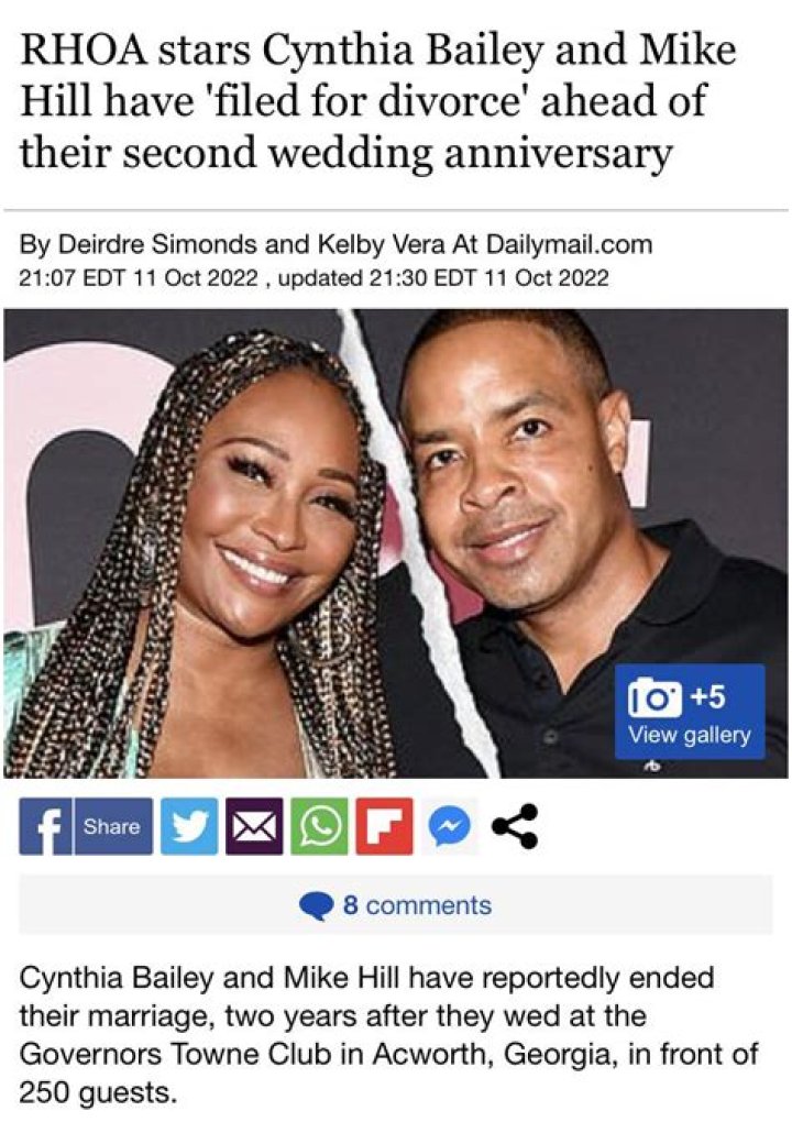 Cynthia Bailey & Mike Hill ‘Wrote Their Own Vows’ For Romantic Georgia Wedding: ‘She Spoke From The Heart’