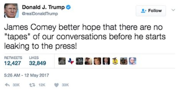 Donald Trump Tweets About Comey — PICS