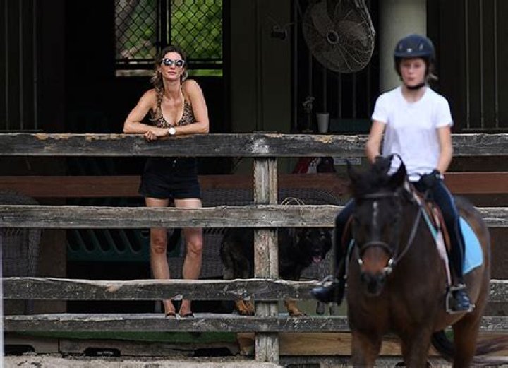 Gisele Bundchen Wears Leopard Swimsuit Taking Daughter Vivian, 10, To Horseback Riding Lessons: Photos