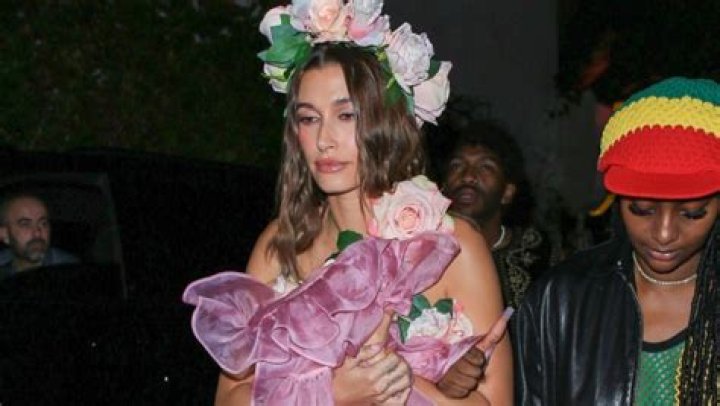 Hailey Baldwin Flower Crop Top Halloween Costume 2022: Photos – Hollywood Life