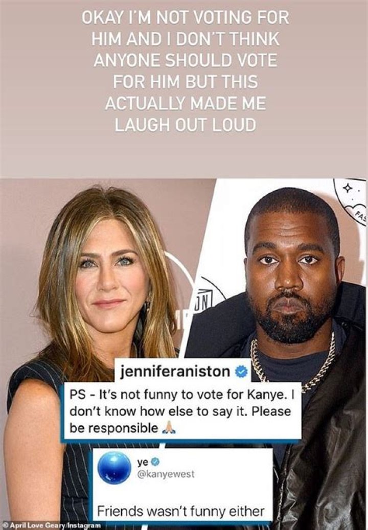 Jennifer Aniston Shades Kanye West: ‘It’s Not Funny To Vote For’ Him — ‘Be Responsible’