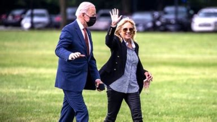 Jill Biden Wears Jeans & Sneakers After Outdoor Stroll With Joe On U.K. Trip – See Pics