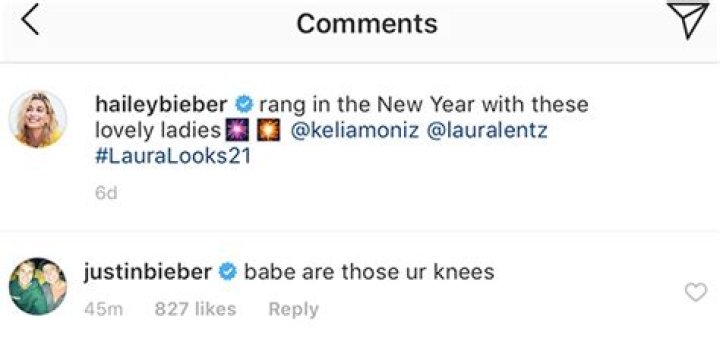 Justin Bieber Trolled After Asking Hailey Baldwin If Her Boobs Are Her Knees In Sexy NYE Photo