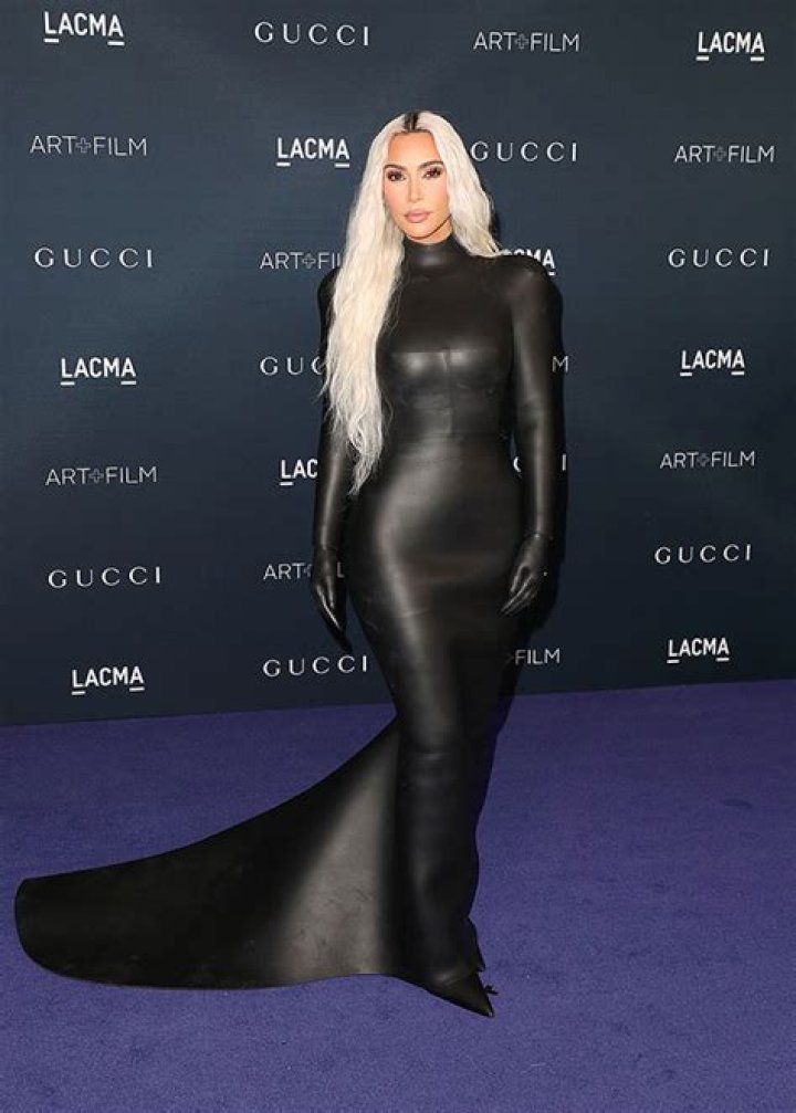 Kim Kardashian Is Sleek In Black Leather Gown For LACMA’s Art & Film Gala: Photos