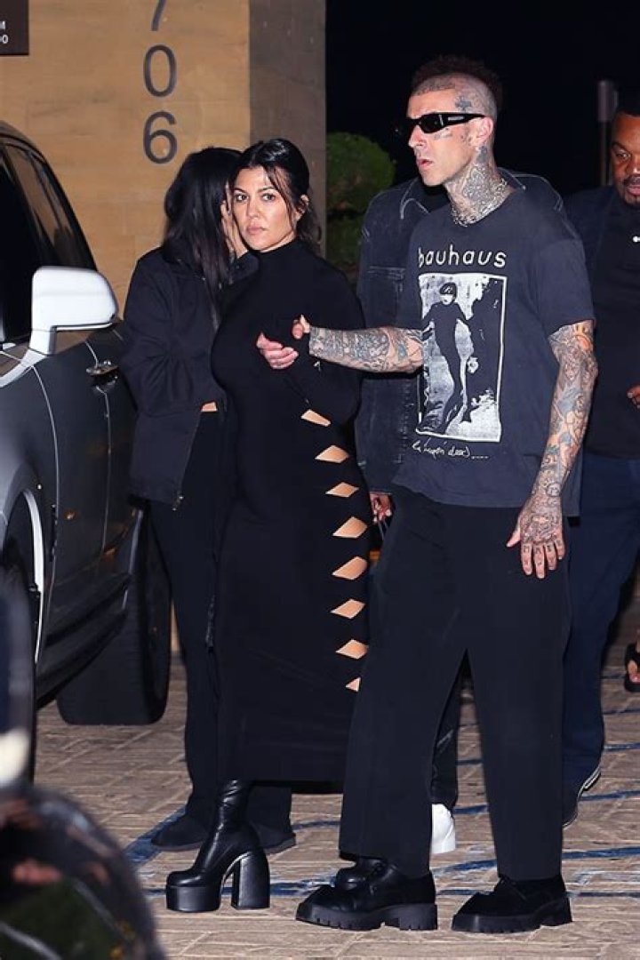 Kourtney Kardashian Wears Sexy Cutout Dress For Malibu Date Night With Travis Barker