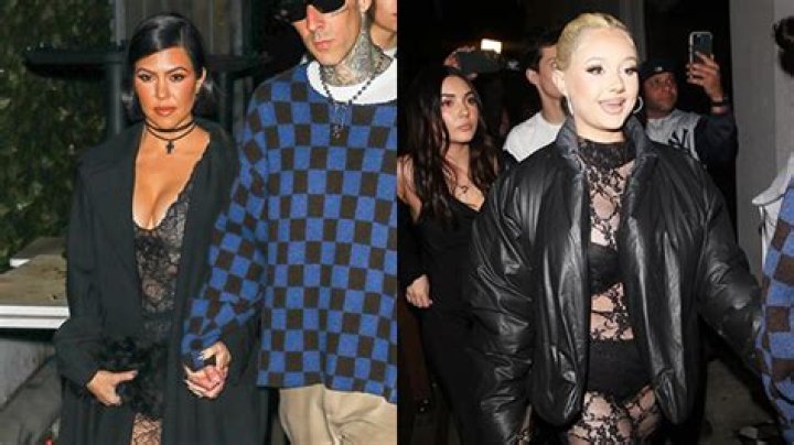 Kourtney Kardashian & Alabama Barker Match In Lacy Sheer Jumpsuits For Family Outing