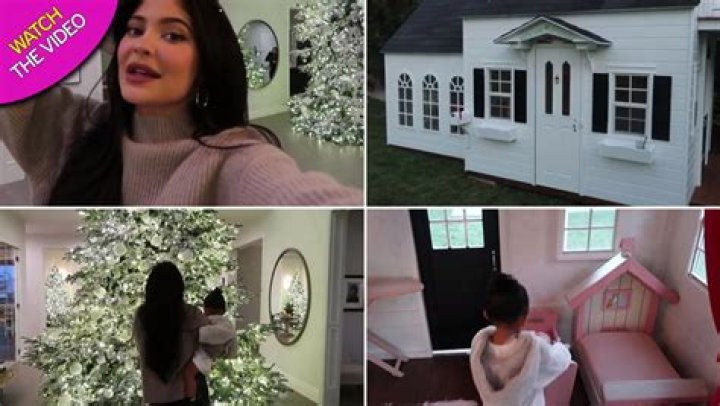 Kris Jenner Christmas Gift Stormi Webster Playhouse Kylie Decorating Video  – Hollywood Life
