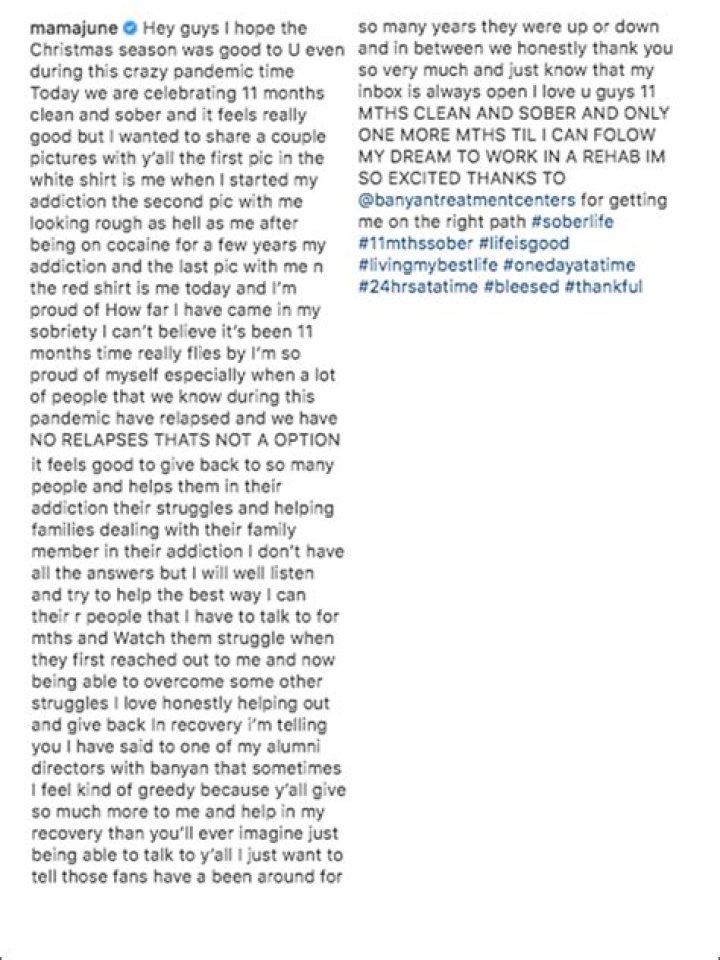 Mama June Celebrates 11 Months ‘Clean & Sober’ & Flashes A Big Smile With New Teeth: ‘It Feels Good’