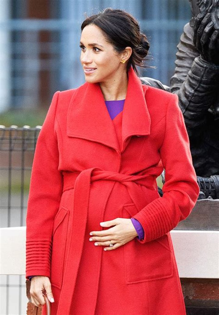 Meghan Markle In Purple Dress — See Baby Bump Pics – Hollywood Life