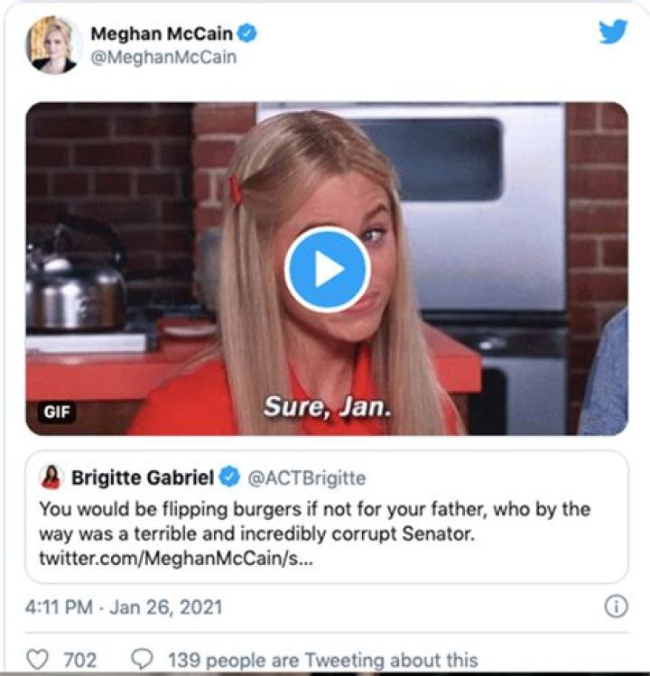 Meghan McCain Claps Back After Critic Says ‘View’ Host Would Be ‘Flipping Burgers If Not For’ Her Dad