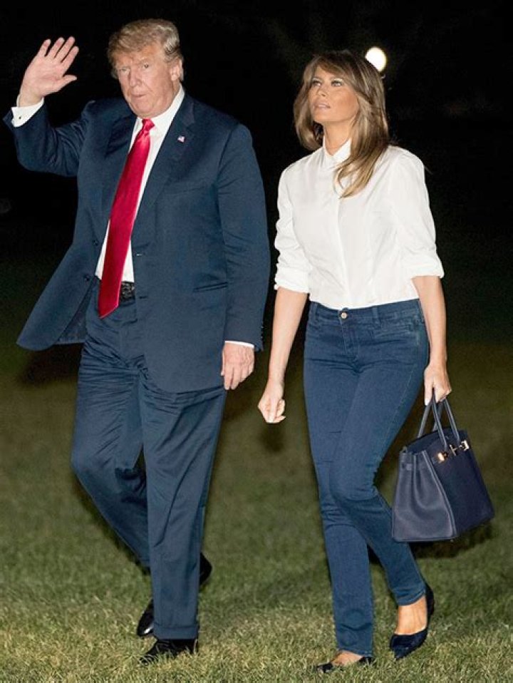 Melania Trump Surprises In Jeans & Flats After Donald Trump’s Surrender Summit With Putin