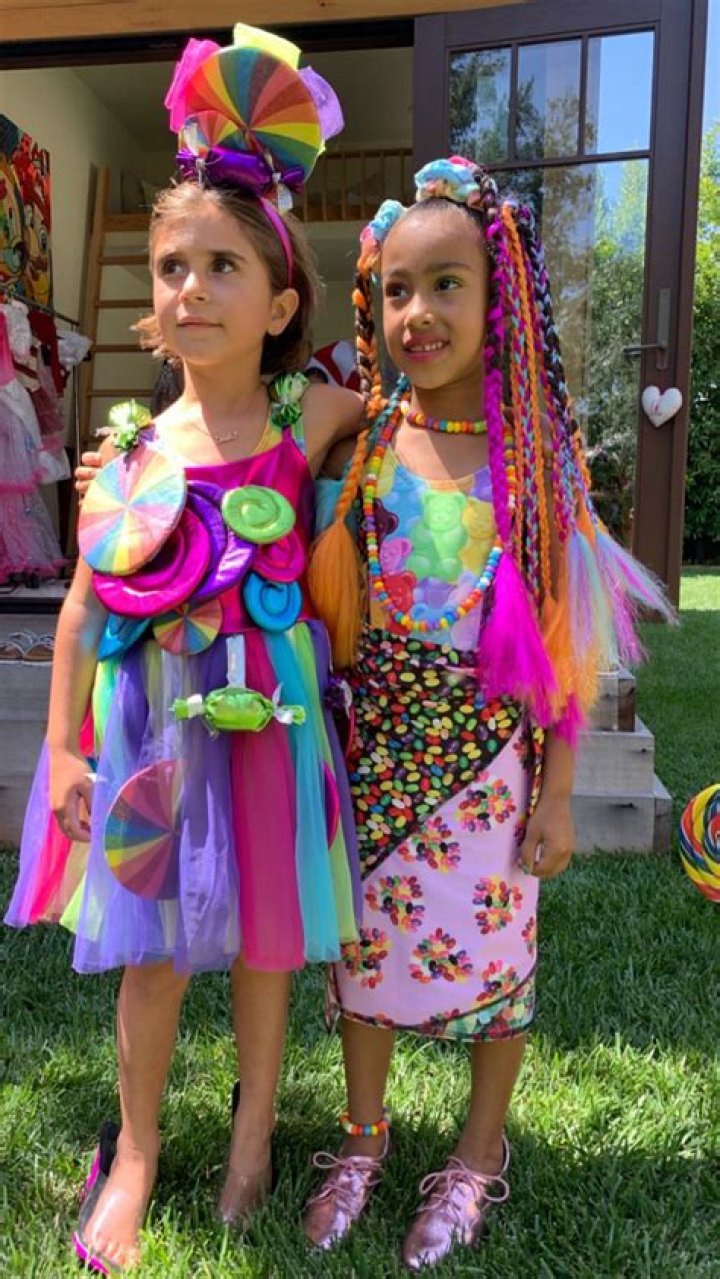 North West & Penelope Disick Rock Bold Candy-Themed Outfits For Their Joint Candyland Birthday Party – Pics