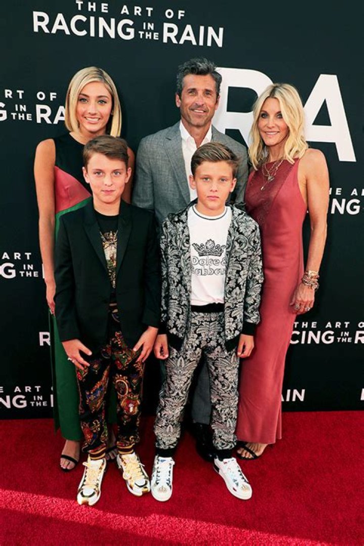 Patrick Dempsey Poses For Rare Family Photo With Adorable Twin Sons, 12, & Gorgeous Daughter, 17