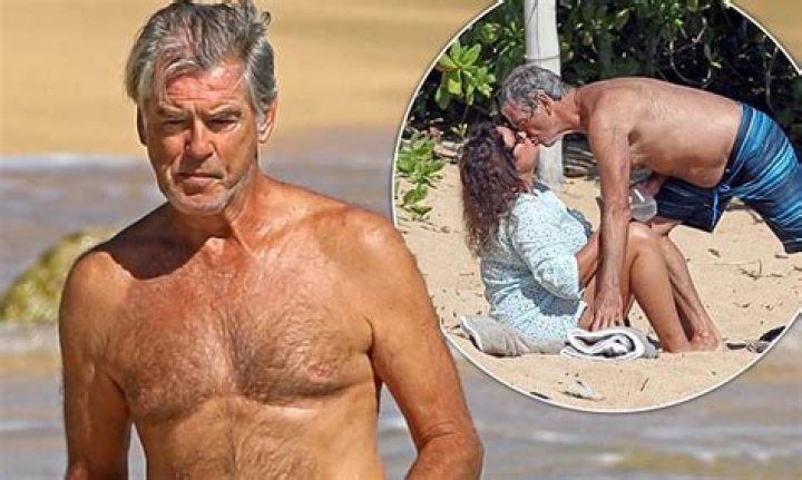 Pierce Brosnan Is Shirtless & Buff Kissing Wife Keely On Beach – Hollywood Life