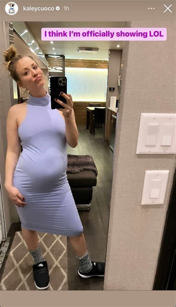 Pregnant Kaley Cuoco Showed Off Growing Baby Bump In Mirror Selfie