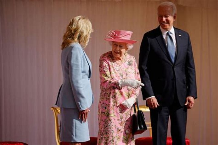 Queen Elizabeth Welcome Joe & Dr. Jill Biden To Royal Reception Wearing Lovely Floral Gown: See Pics