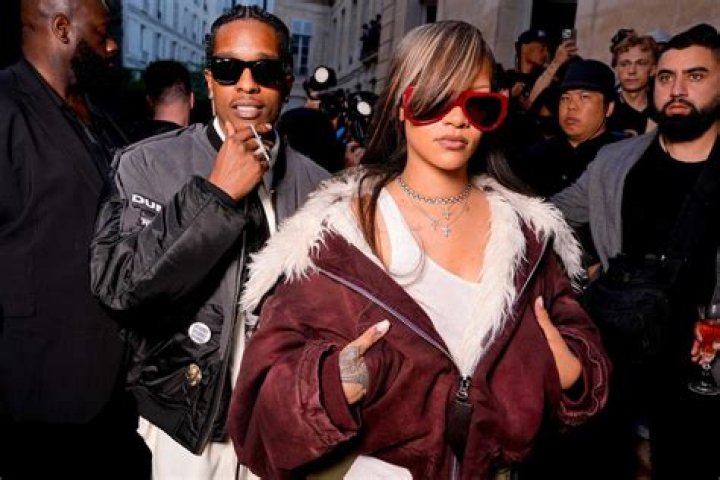 Pregnant Rihanna Is Ravishing In Red Leather As She Links Arms With BF A$AP Rocky — Photos