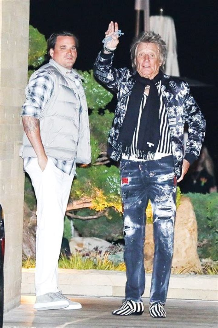 Rod Stewart, 77, Rocks Ripped Jeans For Dinner With Son Sean, 41: Photos