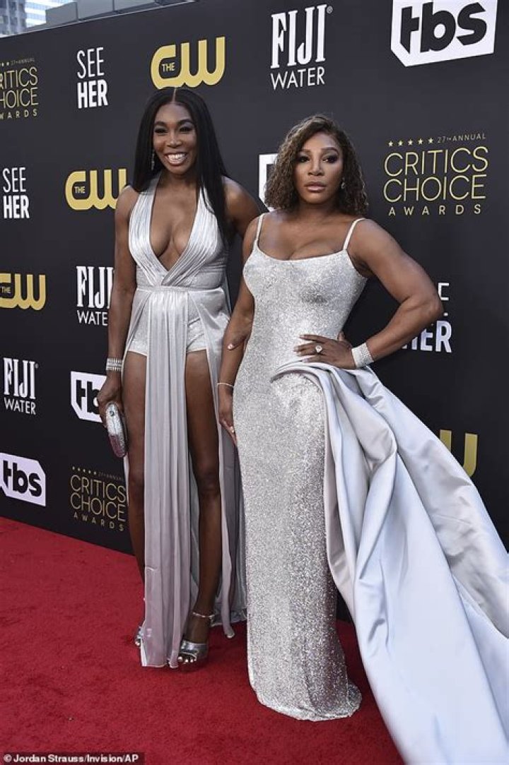 Serena Williams Rocks Fitted Silver Gown With Long Train At Critics Choice Awards — Photo