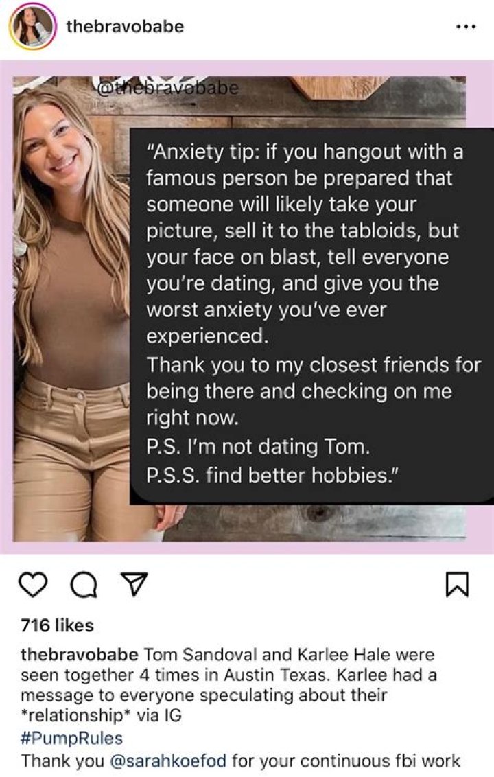 Tom Sandoval & Karlee Hale Are NOT Dating Amid Relationship Reports – Hollywood Life