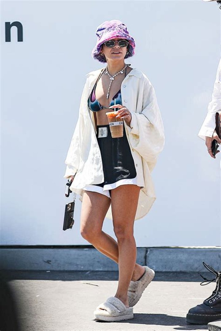 Vanessa Hudgens Wears Bikini Top As A Shirt While Running Errands: Photos